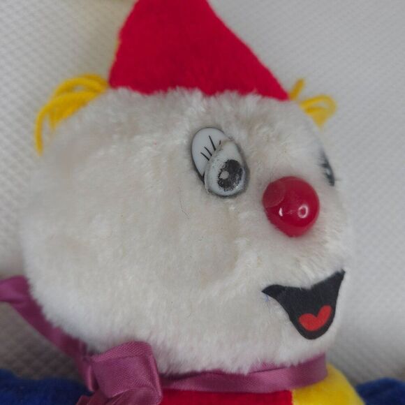 Vintage 80s Plush Clown Doll 13" Stuffed Toy Creepy - Picture 3 of 6